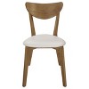 Simple Relax Set of 2 Dining Side Chairs in Beige and Chesnut - 3 of 4