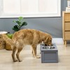 PawHut Elevated Dog Bowls, Raised Dog Bowl Stand with Storage, 2 Stainless Steel Bowls, Pet Feeding Station for Medium Dogs, Indoor Use, Gray - 3 of 4