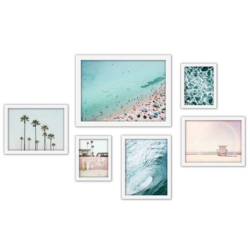 Americanflat Coastal Landscape (Set Of 6) Framed Prints Gallery Wall Art Set Simple Beach Photography By Sisi And Seb, 3 of 7