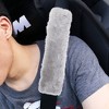 Zone Tech Car Soft Faux Sheepskin Seat Belt Comfortable Shoulder Pad Gray or Black - 4 of 4