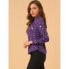 INSPIRE CHIC Women's Metallic Vintage Long Sleeve Gilding Shiny Dots Stars Top - 4 of 4