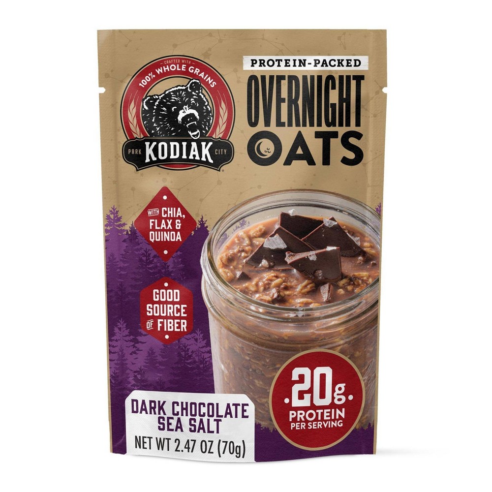 Kodiak Cakes Protein-Packed Dark Chocolate Sea Salt Overnight Oats - 2.47oz