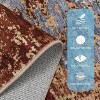 Acekool 2x6 Abstract Thin Indoor Rug, Distressed Oil Painting Pattern, Soft Modern Low Pile Mat, Stain Resistant, Easy Clean, Non Slip–Yellow - 3 of 4