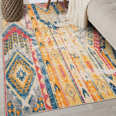 Bohemian Geometric Easy-Care Multicolor 5' x 7' Area Rug