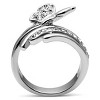 Slickblue Women's Silver Stainless Steel Fashion Ring with Clear CZ Animal Detail, Size 5-10 - 3 of 4
