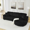 GDFStudio Lynn Modern 110.63 " Corduroy 3-Seat Sectional Sofa with Arc-shaped Ottoman and Pillows - 2 of 4