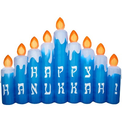 Gemmy Airblown Hanukkah Candles Scene, 6.5 ft Tall, Multicolored