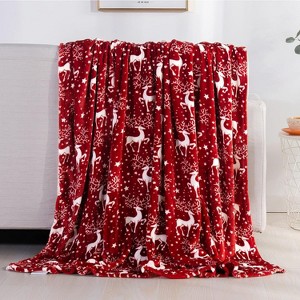 Elegant Comfort Super Soft Christmas Prints Blanket Home D¨¦cor, Warm Cozy Throws for Winter Bedding. - 1 of 4