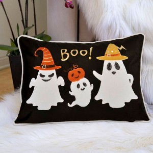 Kumasinova Halloween Ghost Velvet Throw Pillows,Throw Pillows with Premium Polyester Fill,Seasonal Decorative Pillows for Bed - 1 of 4