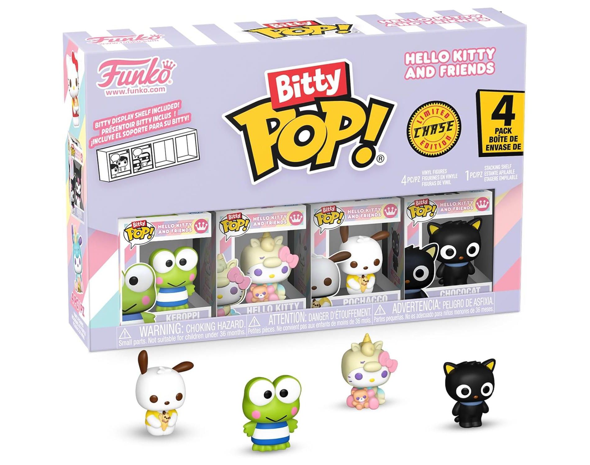 Funko Pop! Bitty: Sanrio - Keroppi, Hello Kitty (Unicorn Party), Pochacco, & Mystery Figure 4 Pack