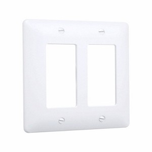 TayMac Masque 5000 Series Textured White 2 gang Plastic Decorator Wall Plate 1 pk - 1 of 1