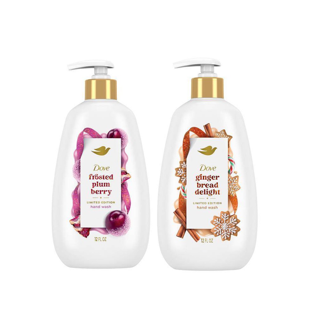 Dove Beauty Limited Edition Holiday Treat Liquid Hand Soap - Gingerbread Delight & Frosted Plum Berry - 2pk