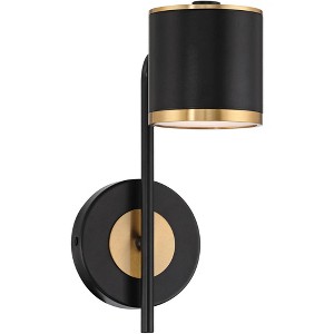 Possini Euro Design Possini Euro Corbeau 11 1/2" High Black and Gold LED Wall Sconce - 1 of 4
