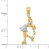 Black Bow Jewelry 14k Yellow Gold and White Rhodium Two Tone Female Ice Skater Pendant - 4 of 4
