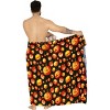 HAPPY BAY Men's Pareo Allover Halloween Costumes Scary Pumpkin Swim Trunks Swimwear Cover Up Beach Wrap Summer Sarong for Men One Size Orange, Pumpkin - 4 of 4