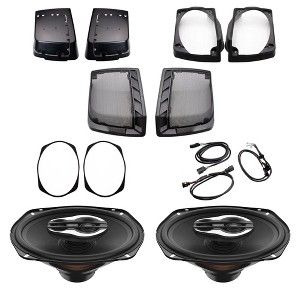 Hertz HD13H 6x9: Compatible with 98-13 Road Glide and Street Glide Saddle Bag Lid Kit with Speaker Harness and SX690 NEO.1 3- Way Speakers - 1 of 4