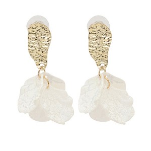 SOHI Women's White Dented Drop Earrings - 1 of 3