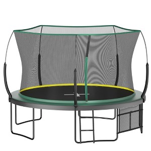Okak 6/8/10/12/14FT UV-Protected Trampoline, Kids Trampoline with Safety Net and Metal Stand, Springfree Outdoor Trampoline for Yard, Garden - 1 of 4