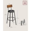 VASAGLE Bar Stools, Set of 2 PU Upholstered Breakfast Stools, 29.7 Inches Barstools with Back and Footrest, for Dining Room Kitchen Counter Bar - 3 of 4