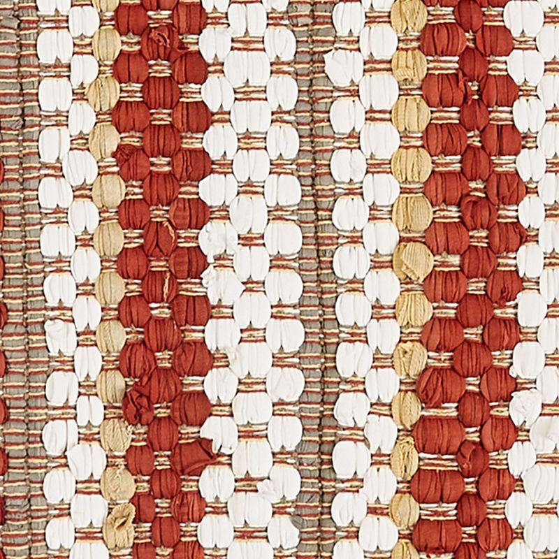 Park Designs Kingswood Red and Cream Chindi Rag Rug 3 ft X 5 ft, 3 of 4
