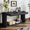60" Farmhouse Console Table with Storage Drawers, Entryway Table with Open Shelf, Modern Sofa Table for Hallway, Living Room–The Pop Home - 2 of 4
