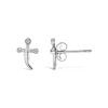 Haus of Brilliance Silver Diamond Accent Knife Earrings - 3 of 4