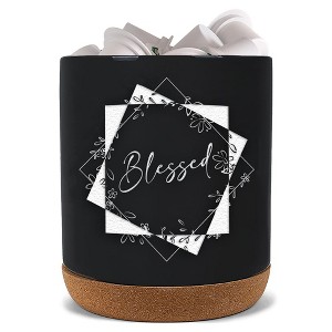 Elanze Designs Blessed Black X-Large Cork Bottom, Kitchen Counter, Ceramic Stoneware, Coffee, Tea and Hot Chocolate, Machine Brewing, K Capsule Pod - 1 of 4