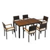 7 Pieces Outdoor Dining Set, Patio Conversation Set with 6 Chairs, Outdoor Table and Chairs Set with Cushion for Backyard Garden Poolside - 4 of 4