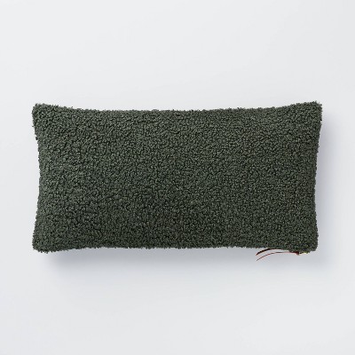 Oversized Boucle Lumbar Throw Pillow with Exposed Zipper Green - Threshold&#8482; designed with Studio McGee
