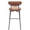 Barstool – 39" H, Brown Faux Leather – Powder Coated Steel Frame (Set of 2) – Zuo Modern - 4 of 4