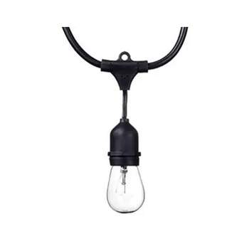 Globe 24 Feet 80 Lumens S14 Dublin LED Vintage String 12 Bulb Light Set, Includes 12 Sockets, Plug In, Black Cord and Bulbs for Indoor and Outdoor Use