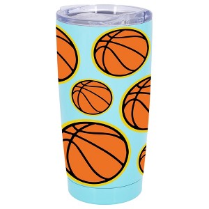 100 North 20 Ounce Stainless Steel On the Go Travel Tumbler With Push Top Lid, Basketball Teal - 1 of 4