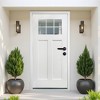 PexFix 36"x80" 6-Lite 2-Panel Fiberglass Composite Door White Left Hand Inswing Entrance Door Exterior Front Entry Doors With 4-9/16 Frame - 2 of 4