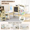 GustoWave Kids Art Table,Wooden Easel for Kidsand 2 Chairs,Art Center with Double-Sided Blackboard & Whiteboard,Toddler Activity Table with Storage - 4 of 4