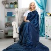 Cozy Fleece Wrap Shawl With Large Front Pockets, Woman Wearable Blanket, Travel Wrap Blanket Cape, Warm Soft Fuzzy Snuggly, Gift for Her - Catalonia - 4 of 4