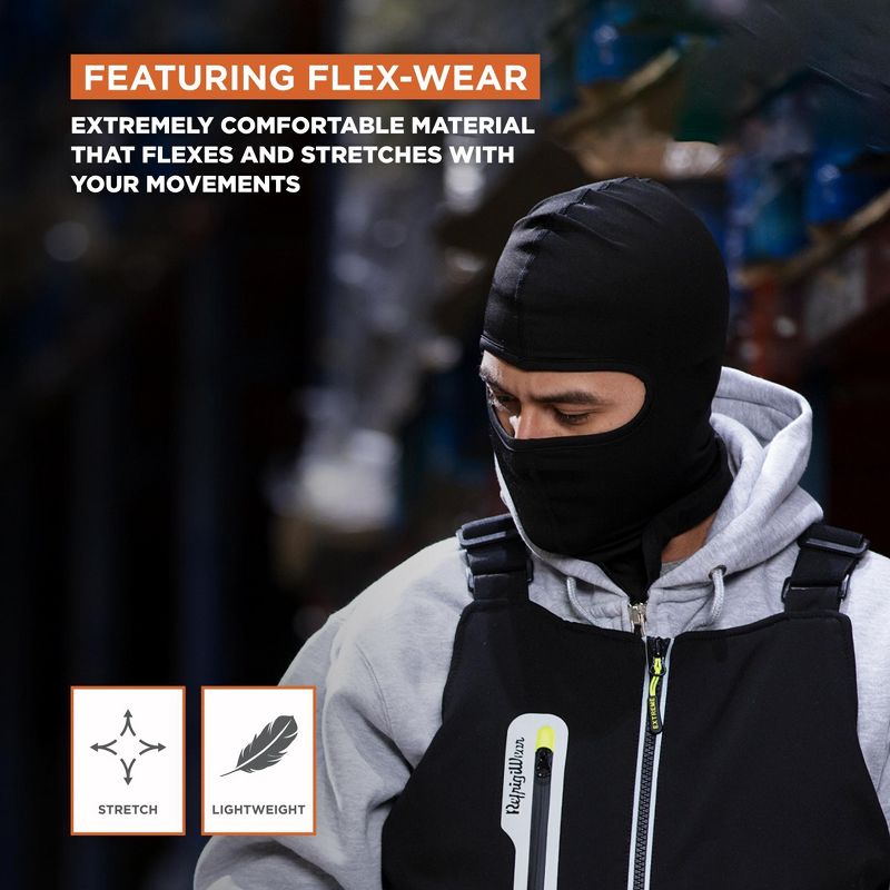 RefrigiWear Flex-Wear Lightweight Lined Long Neck Open Hole Balaclava Face Mask, 4 of 6