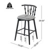 Set of 2 Modern Wooden Barstools with Upholstery,Indoor Bar Stools with Hourglass Backrest for Kitchen, Black Bar Stools with Cushioned Seat-Koiai - 3 of 4