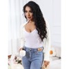 Coolmee Women's Ribbed Knit Crop Bolero  Open Front Drop Shoulder Long Sleeve Solid Loose Fit Knitted Crop Cardigan Shrug - 3 of 4