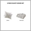 3Pcs Duvet Set Cotton Jacquard with Hypoallergenic Polyester Fill, Artisanal Geometric Design - 4 of 4