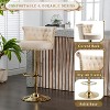 Skran Bar Stools Set of 2 with Tufted Back,Adjustable Seat,Velvet Swivel Counter Height Stools with Nailheads Trim,Upholstered Bar Chairs,Steel Base - 4 of 4