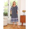 Ekouaer Womens Nightgown Short Sleeve House Dress with Pockets-Floral Print Mumu Dress - 3 of 4