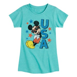 Girls' - Disney - Americana Fitted Short Sleeve Graphic T-Shirt - 1 of 4