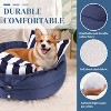 Hachikiko Calming 2-in-1 Pet Bed - Foldable Round Nest/Removable Cover/Non-Slip Base for Medium Dogs Under 40lbs (Blue Stripe, 23×23×9in) - 4 of 4