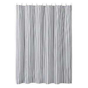 Sawyer Mill Black Ticking Stripe Shower Curtain 72x72 VHC Brands - 1 of 4
