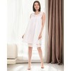 ADR 100% Cotton Nightgown for Women, Sleeveless Button Up Vintage Night Dress Gown with Lace Trim - 2 of 4
