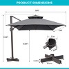 Pellebant Outdoor 13ft Patio Cantilever Umbrella Offset Double Top UV30+ High-strength Pole with 360°Rotation 5 Heights Adjustable Offset - 2 of 4