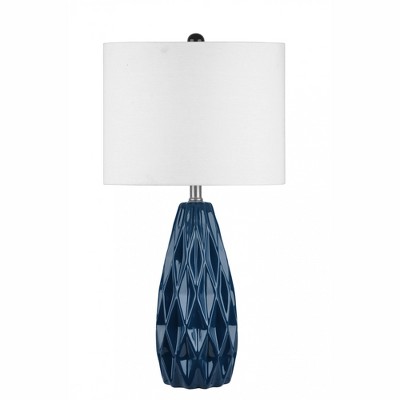 nuLOOM Amherst Ceramic 25" Table Lamp Lighting - Navy 25" H x 13" W x 13" D