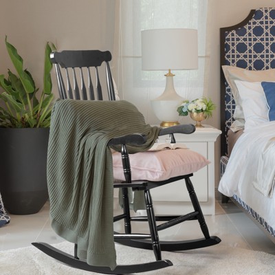 Maggift Patio Accent Chairs, Rocking Chair, Rocker High Back Garden Seat For Indoor Outdoor, Black, 22"*34"*44"