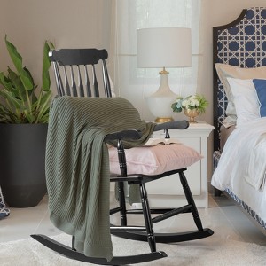 Maggift Patio Accent Chairs, Rocking Chair, Rocker High Back Garden Seat For Indoor Outdoor, Black, 22"*34"*44" - 1 of 4