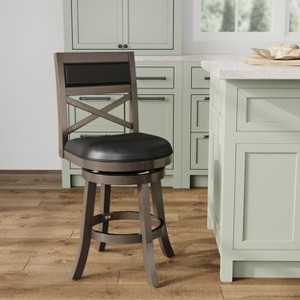 NicBex Accent Chair Swivel Chair Upholstered Bar Stools with Wood Legs for Kitchen Island, Living Room and Pub - 1 of 4